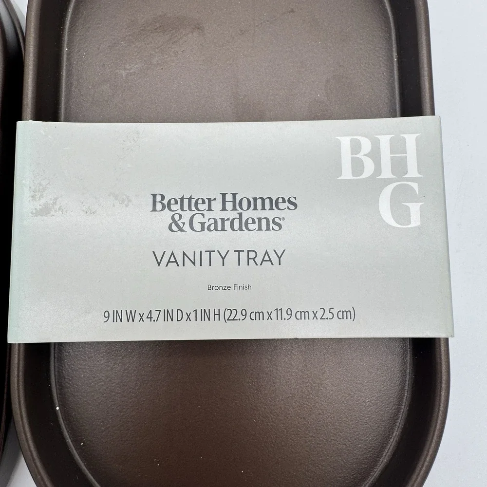 Better Homes & Gardens Vanity Tray Set Of‎ 2 Bronze Oval Bathroom Decor